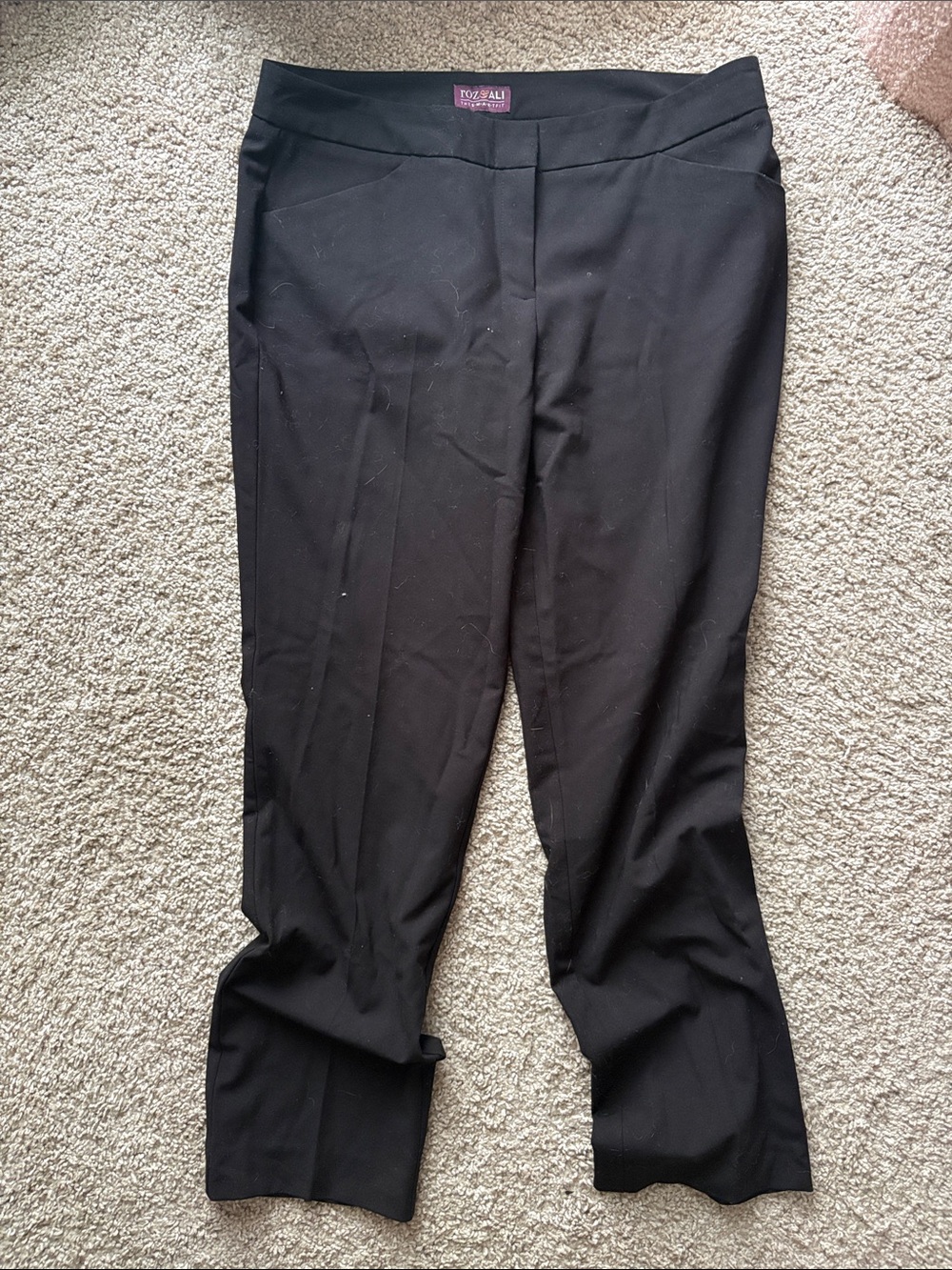 Black Straight-Leg Dress Trousers